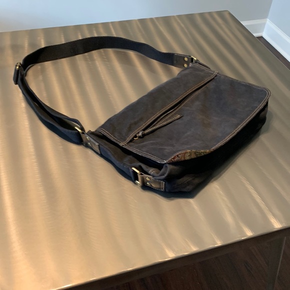 Fossil Bags Fossil 954 Black And Paisley Garment Washed Canvas Shoulder Bag Os Poshmark